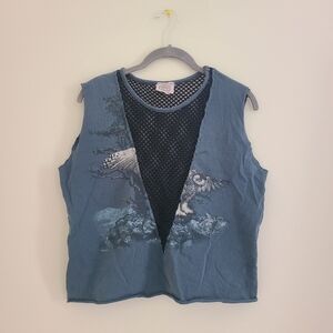 LF Mesh Cutoff Cropped Tank Top